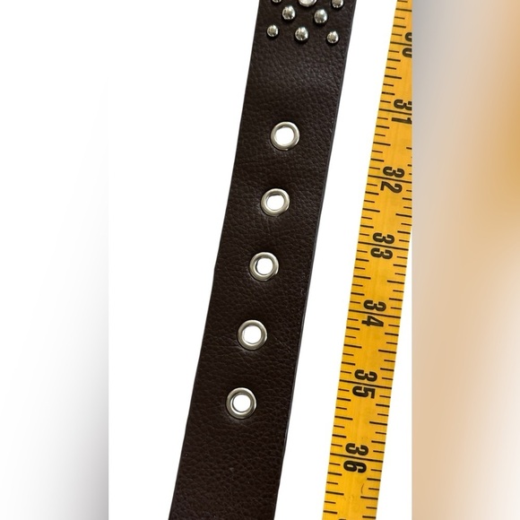 Brown women’s Belt with Silver studs & rhinestone studded Buckle. - Picture 7 of 11